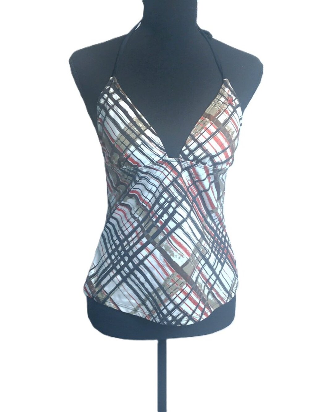 Hurley "Artistic Plaid" Halter Tankini Top – Size Medium